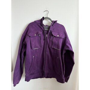 Lululemon Womens Hoodie Full Zip Jacket Heavy Thick Purple size XL Rare